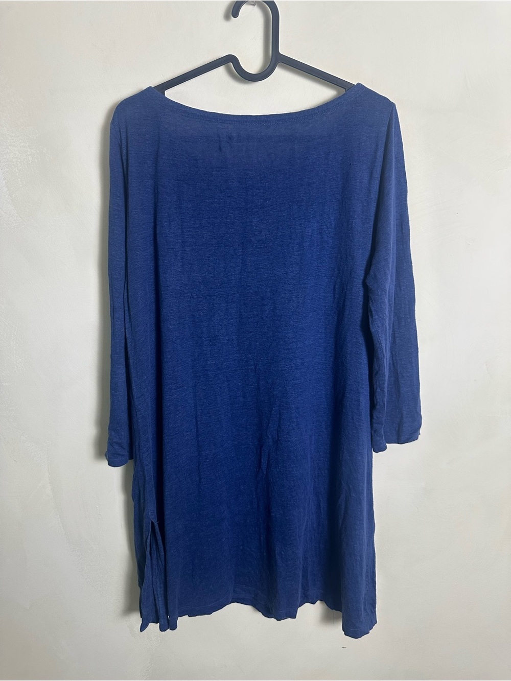 Eileen Fisher Blue Organic Linen Dress Tunic Size Small Petite - Picture 2 of 5